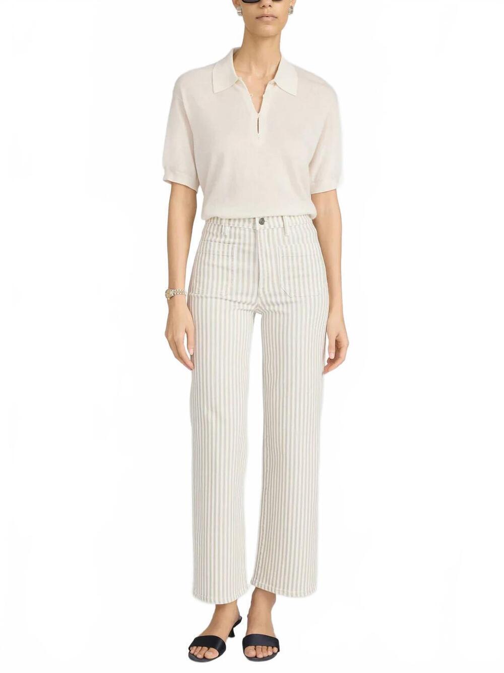 NEW FRAME anchor pant in flax stripe